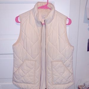 J.Crew White Quilted Vest